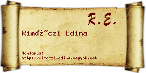 Rimóczi Edina névjegykártya